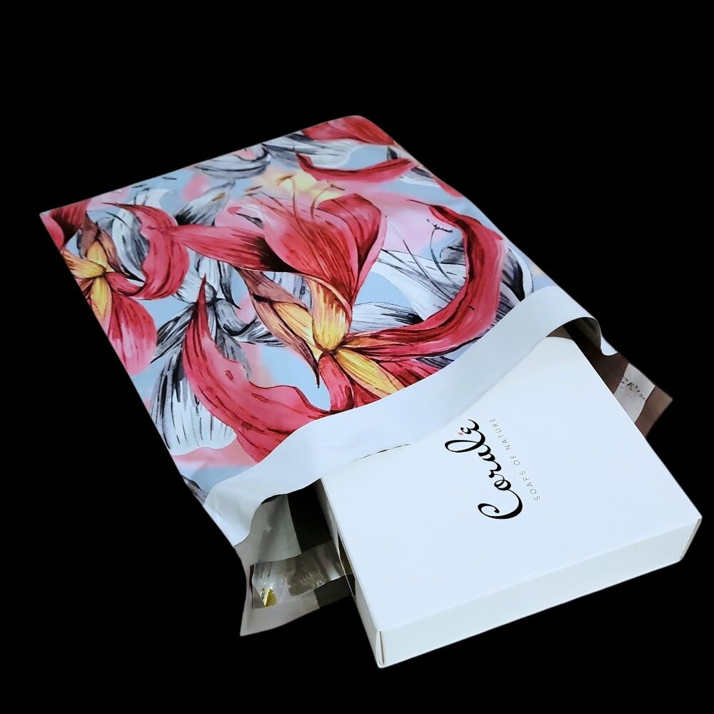 🔥(10) Gorgeous Poly Mailers 10x13" Red Tropical Floral  Mailing Bags - Picture 2 of 5